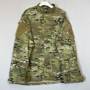 Tru Spec Army Coat Combat Uniform Jacket‎ Mens Large Long Camo Full Zip Collared